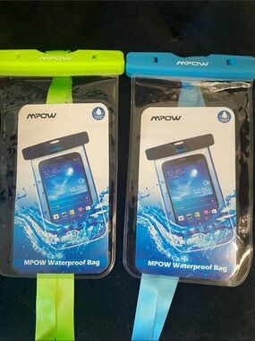 MPOW Waterproof Phone Pouch - Blue & Lime